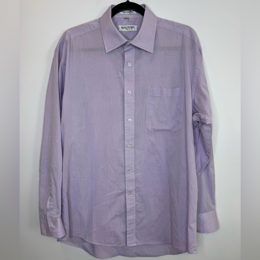 Balmain Light Purple Men's Dress Shirt size large
